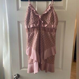 Bardot Blush Satin Dress